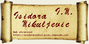 Isidora Mikuljević vizit kartica